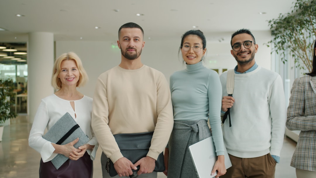 Diverse business professionals in a modern office